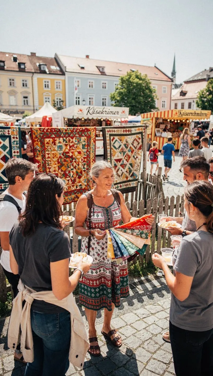 Eine Frau, die an einem kreativen Holzprojekt arbeitet und lächelt.