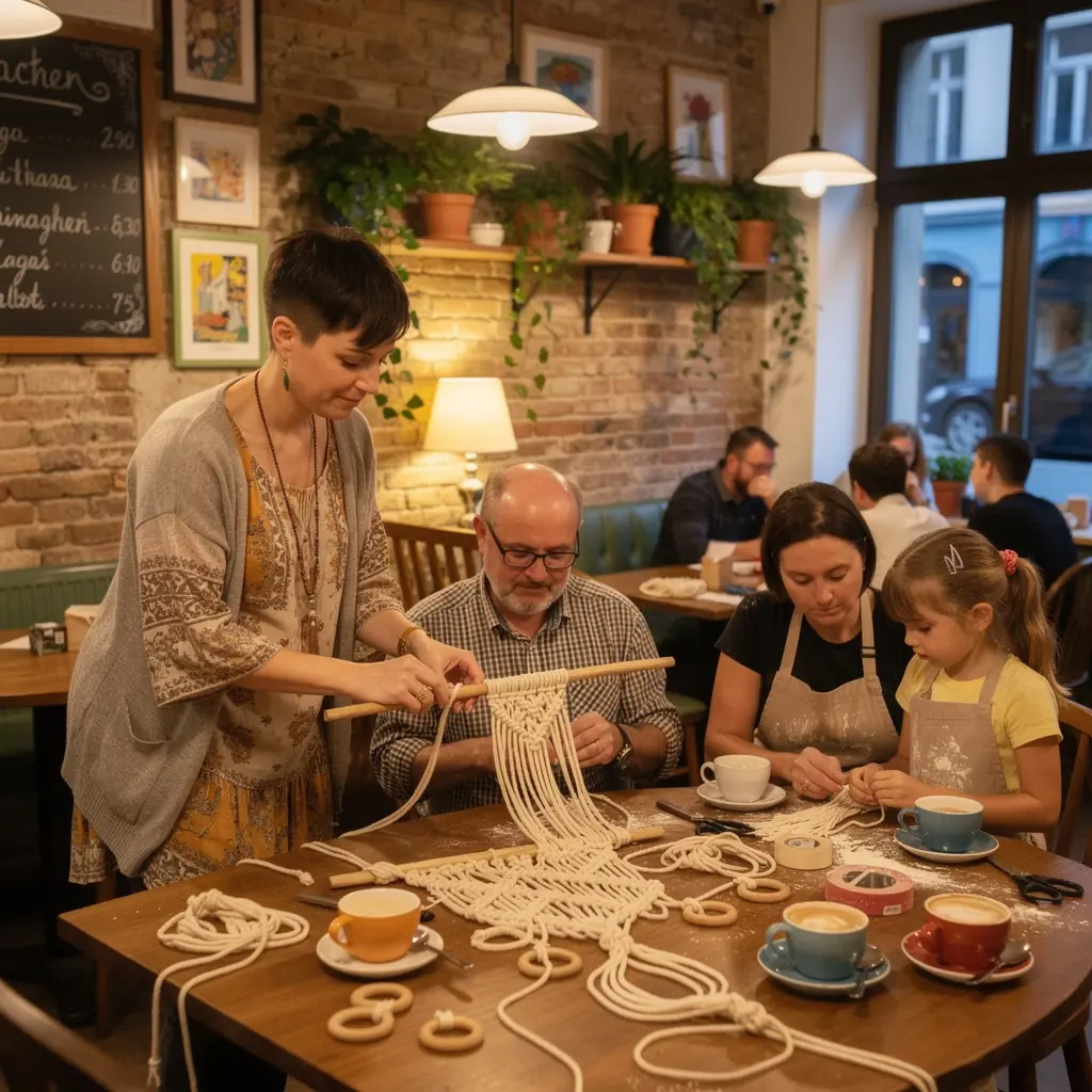Ein fertiges Strickprojekt, das auf einem gemütlichen Sofa präsentiert wird.
